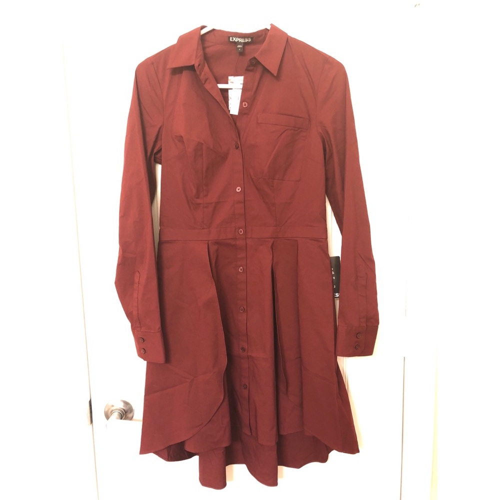 Deep burnt red Express dress